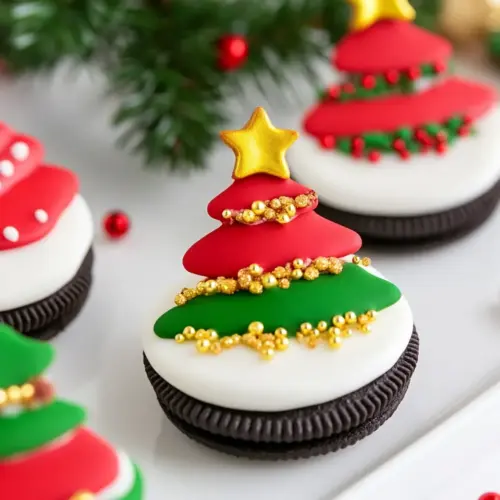 Dipped Oreo Christmas Tree Cookies