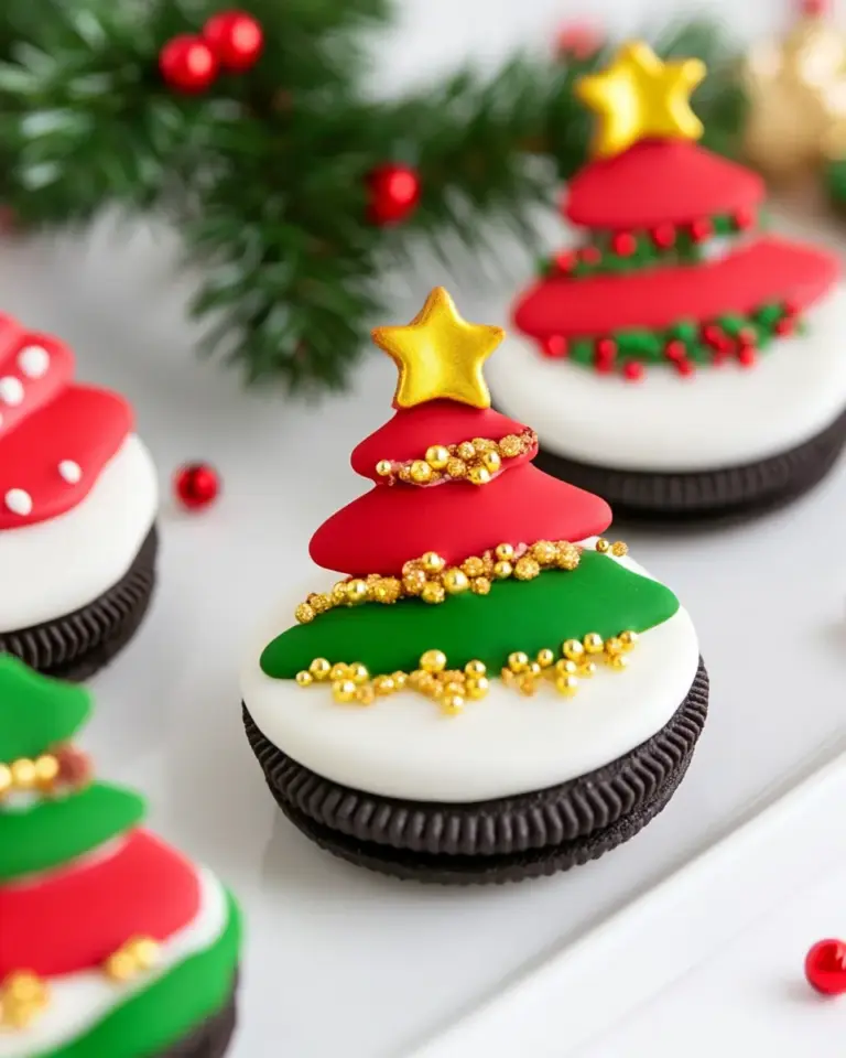 Dipped Oreo Christmas Tree Cookies