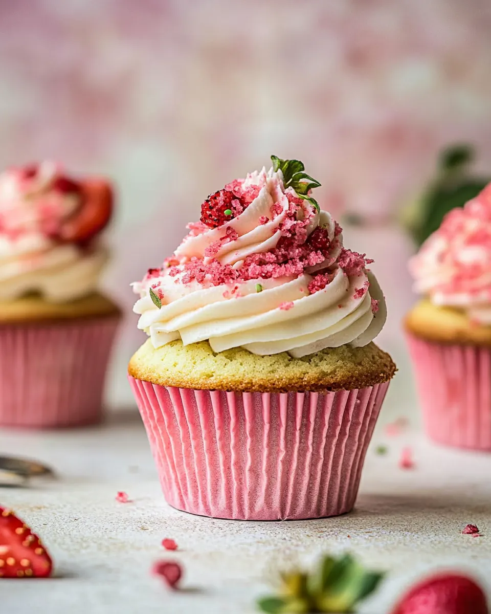 Double Strawberry Cupcakes
