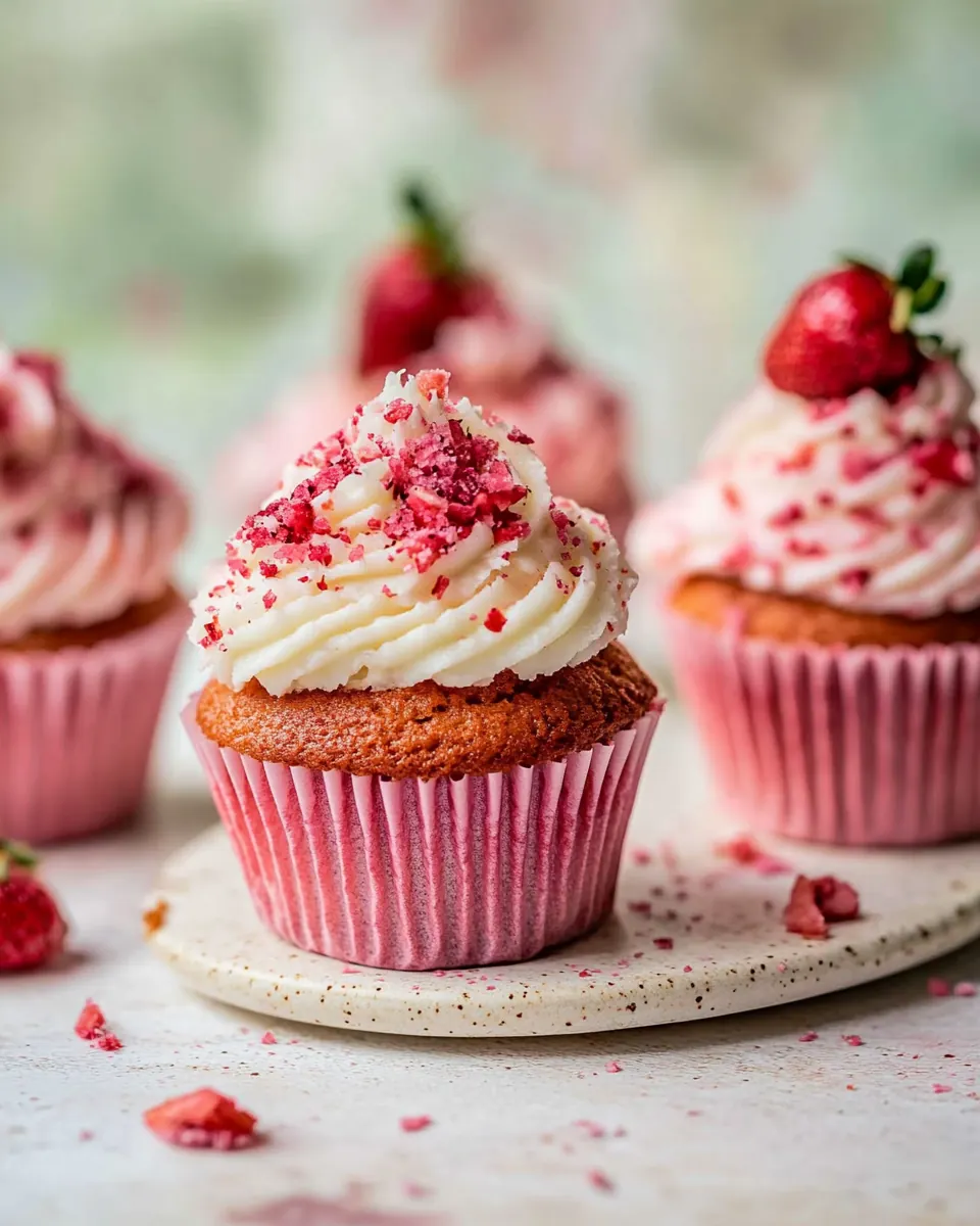 Double Strawberry Cupcakes