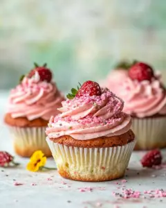 Double Strawberry Cupcakes