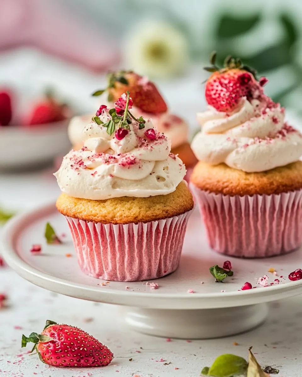 Double Strawberry Cupcakes