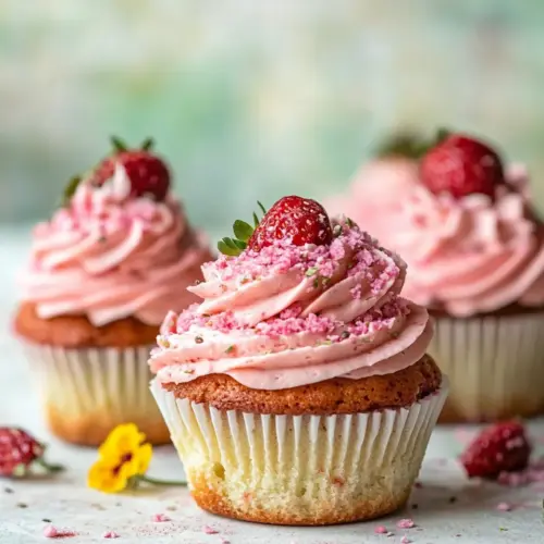 Double Strawberry Cupcakes