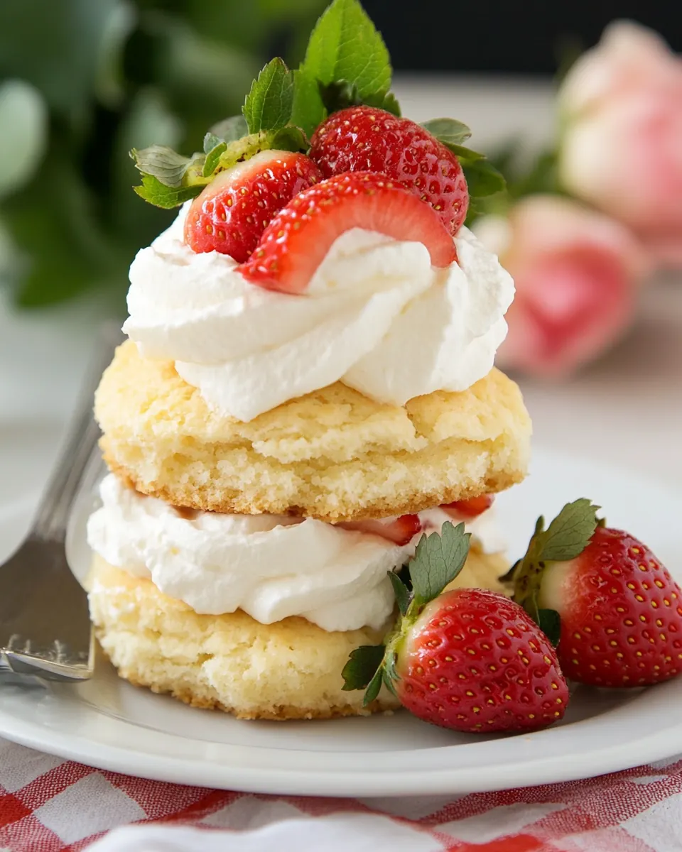 Double Strawberry and Rose Shortcakes