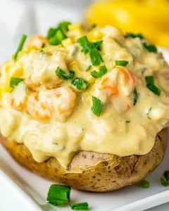 Double Stuffed Potatoes with Cheesy Seafood Sauce