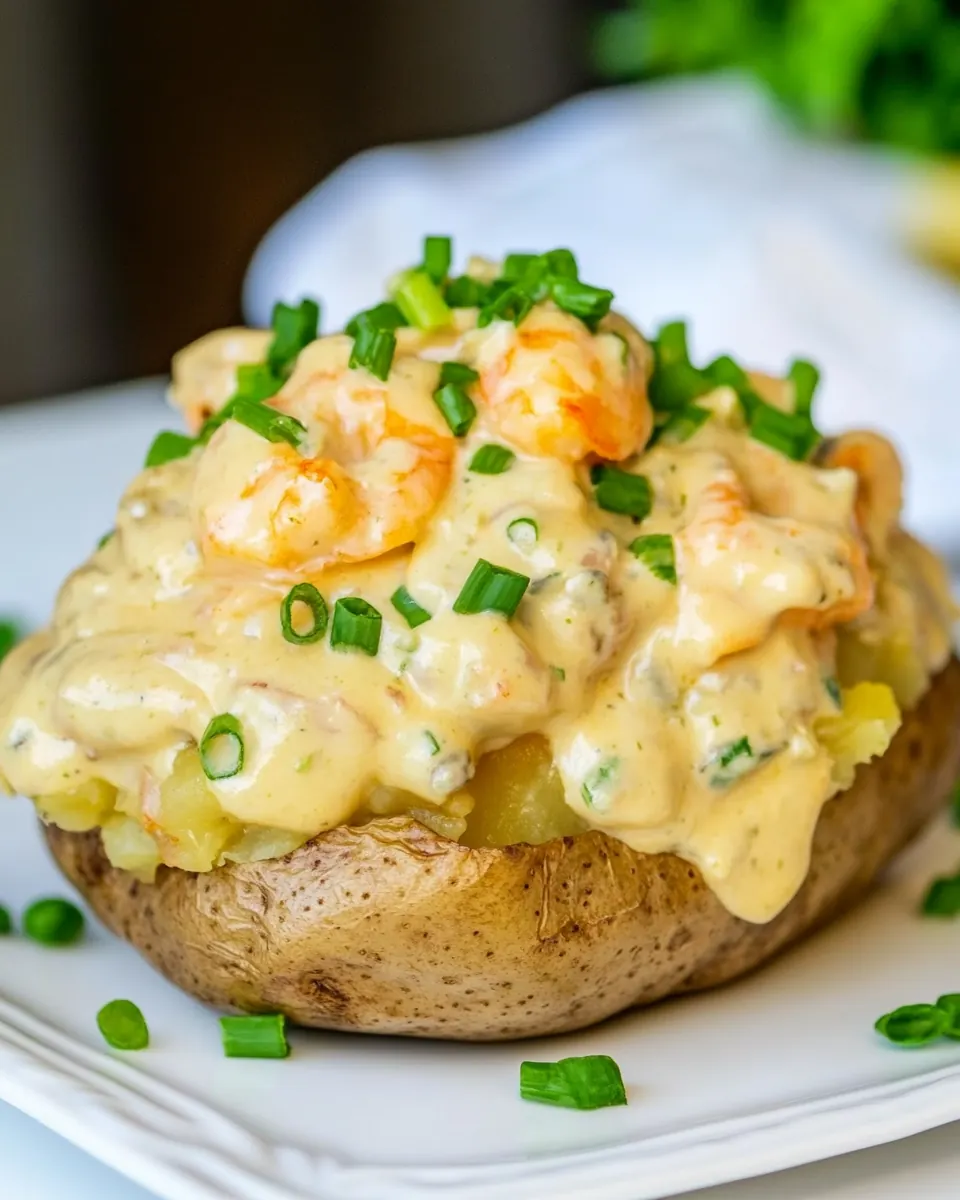 Double Stuffed Potatoes with Cheesy Seafood Sauce