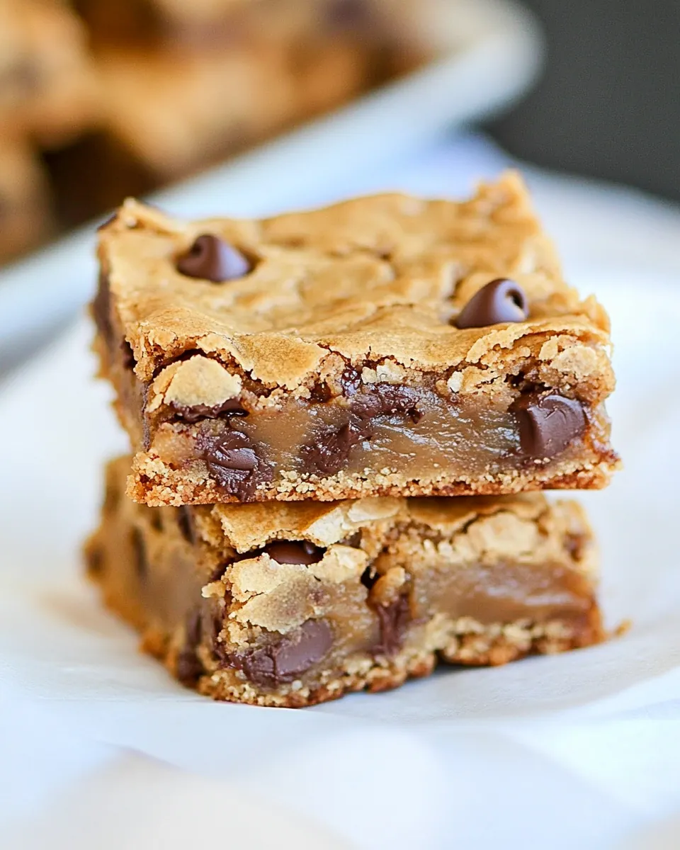 Dulce de Leche Brown Butter Chocolate Chip Cookie Bars