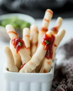 Easiest Halloween Witch Finger Breadsticks