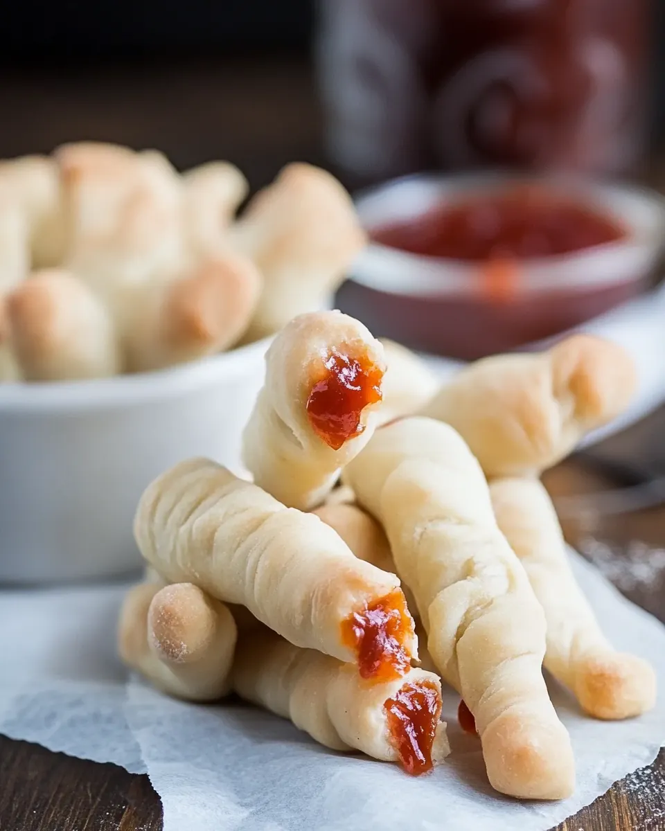Easiest Halloween Witch Finger Breadsticks