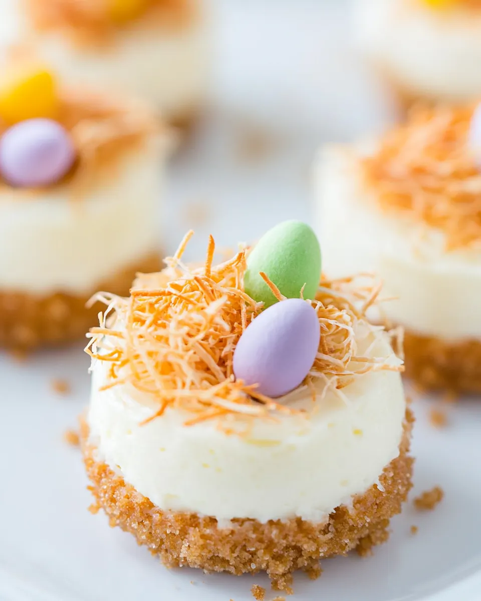 Easter Bird's Nest Mini Cheesecakes