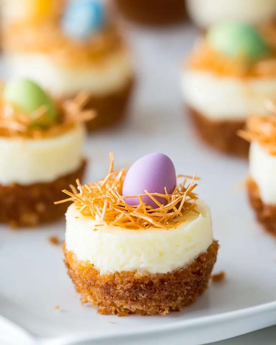 Easter Bird's Nest Mini Cheesecakes