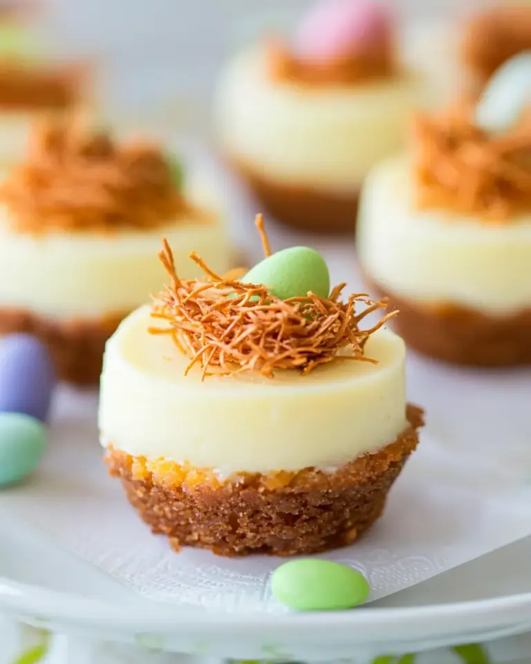 Easter Bird's Nest Mini Cheesecakes