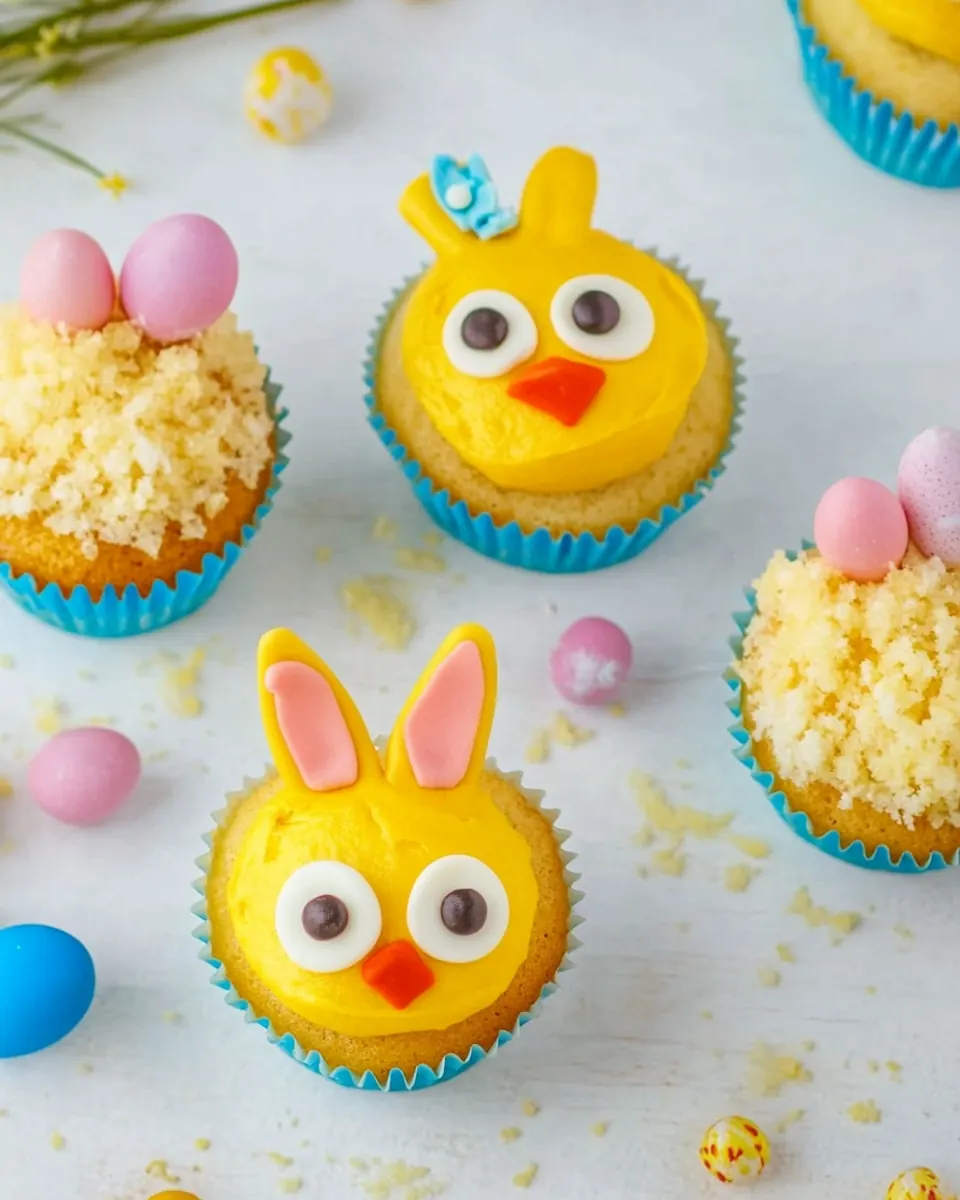 Easter Chick Bunny Cupcakes