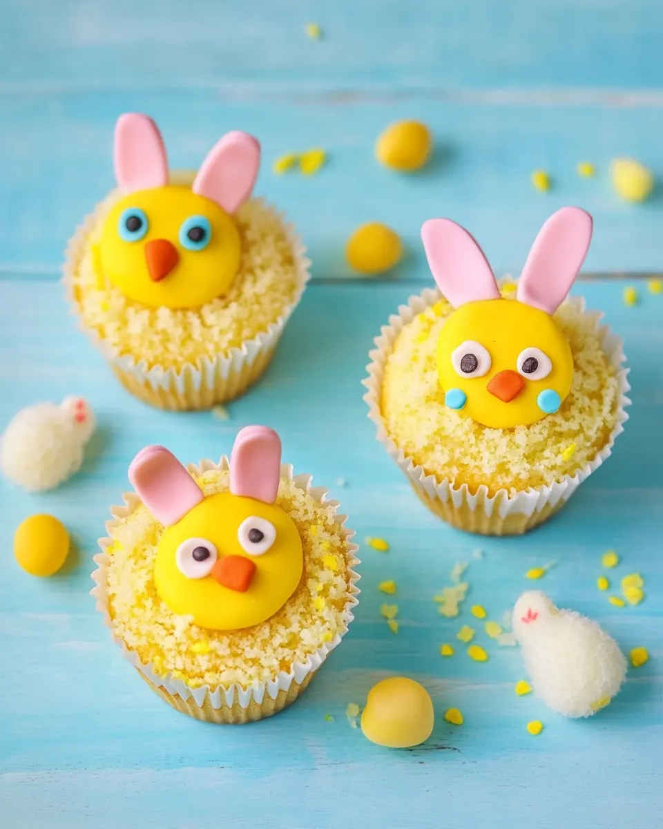 Easter Chick Bunny Cupcakes