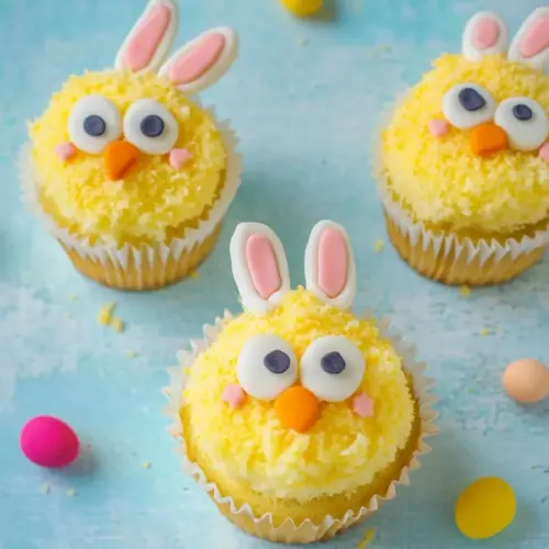 Easter Chick Bunny Cupcakes