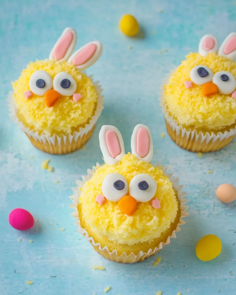 Easter Chick Bunny Cupcakes