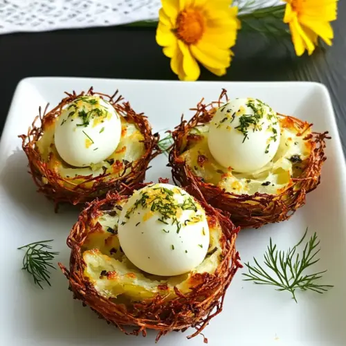 Easter Egg Tart Potato Nests