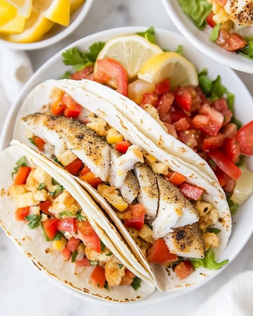 Easy 10 Minute Lemon Butter Grouper Fish Tacos