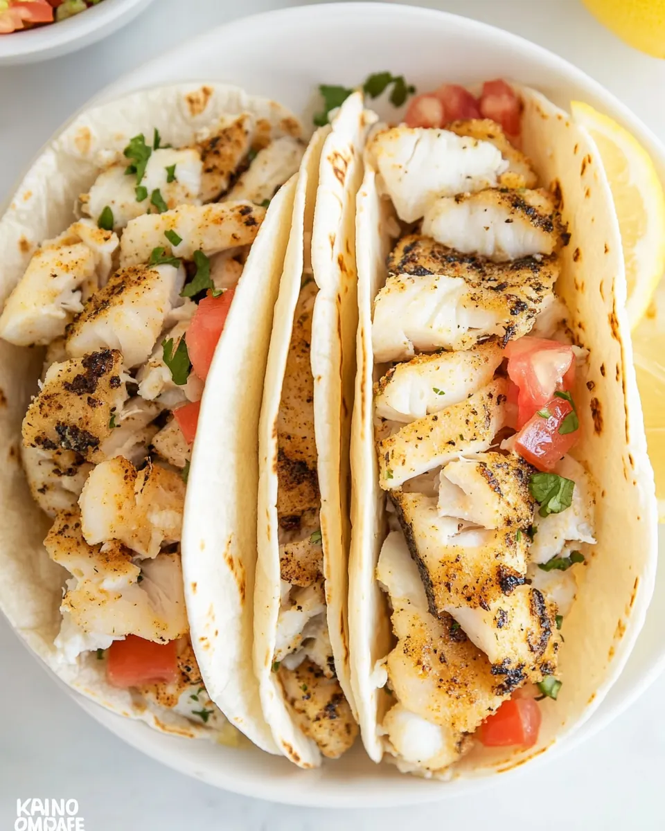 Easy 10 Minute Lemon Butter Grouper Fish Tacos