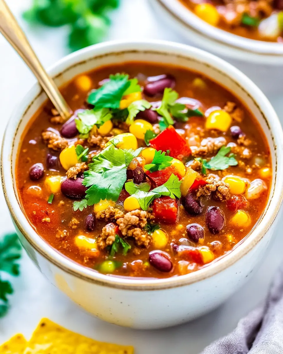 Easy 30 Minute Beef Taco Chili