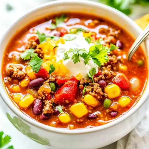 Easy 30 Minute Beef Taco Chili