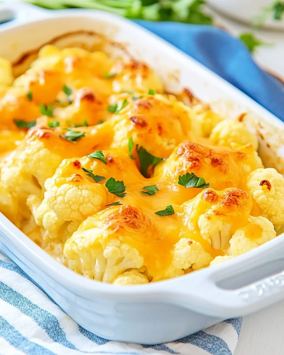 Easy Baked Cauliflower with Cheese Sauce