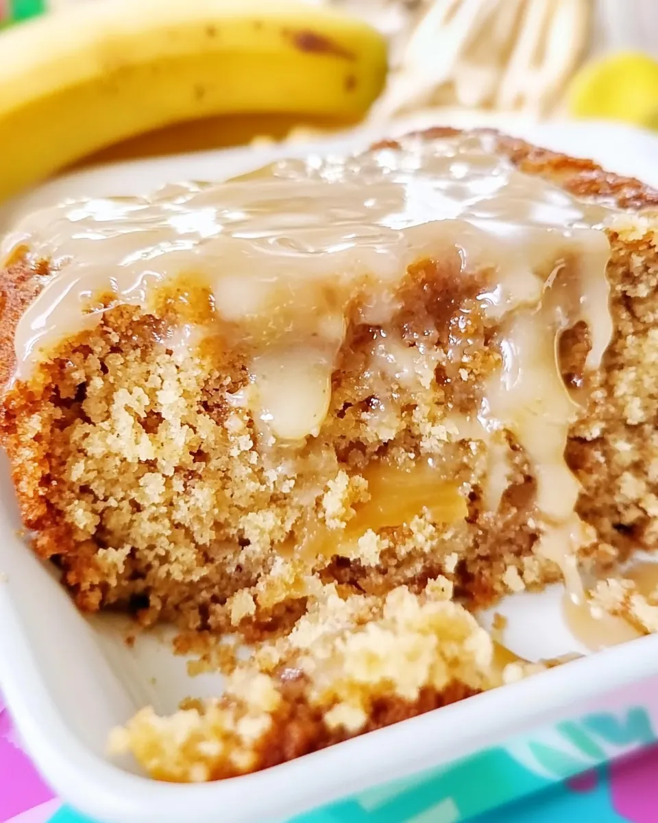 Easy Banana Cake with Caramel Filling