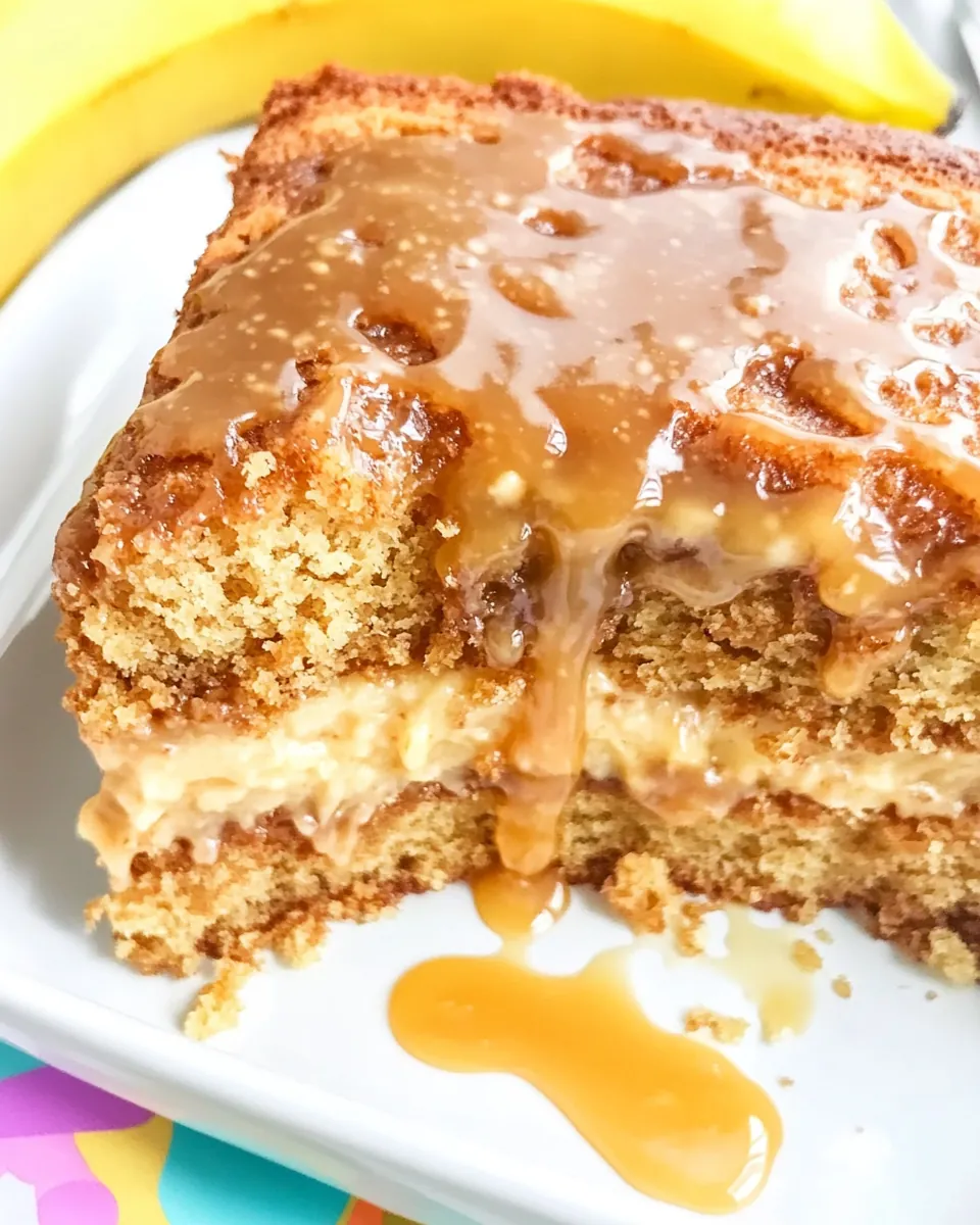 Easy Banana Cake with Caramel Filling