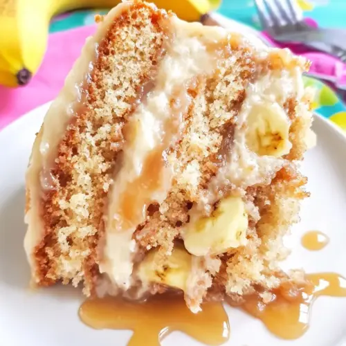 Easy Banana Cake with Caramel Filling