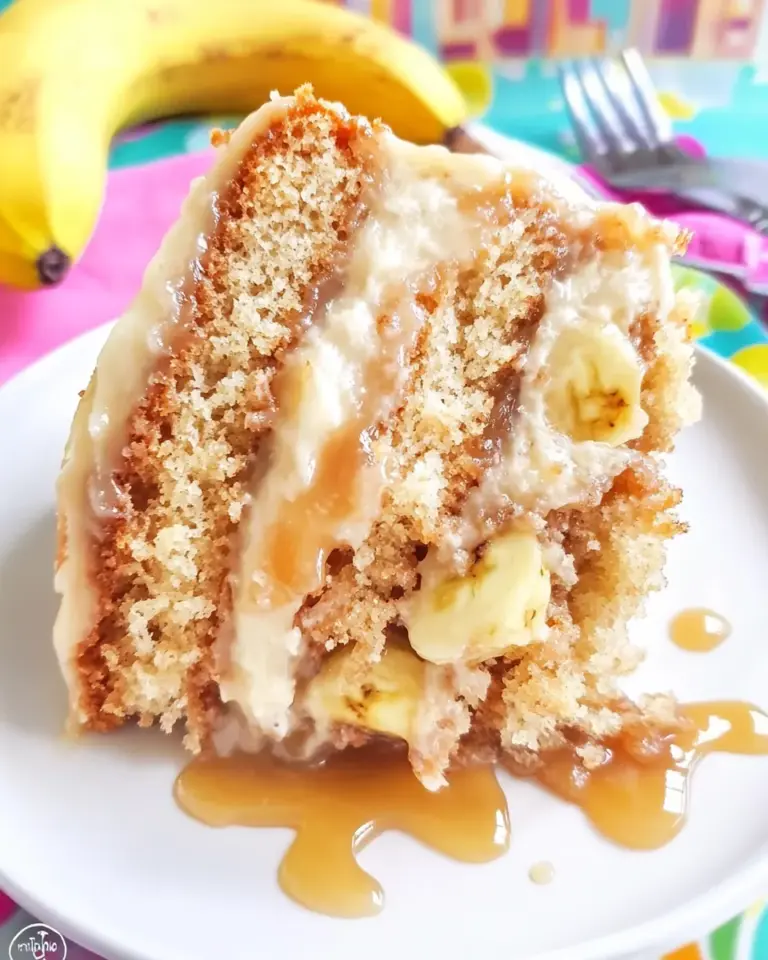 Easy Banana Cake with Caramel Filling