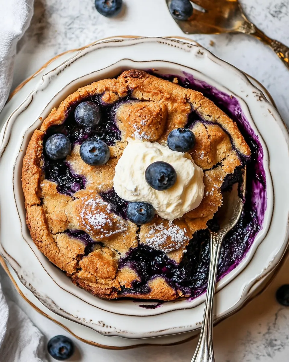 Easy Blueberry Ginger Cookie Cobbler