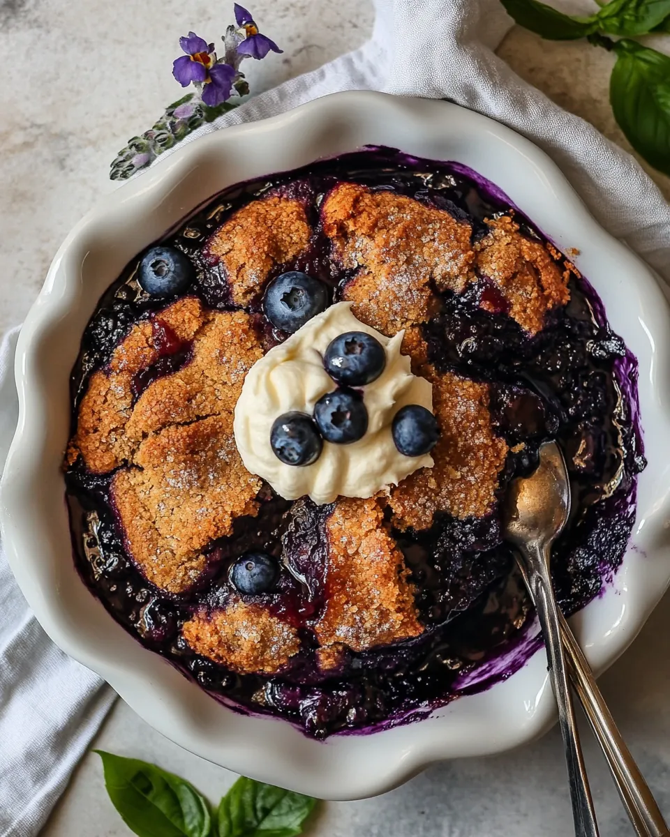 Easy Blueberry Ginger Cookie Cobbler