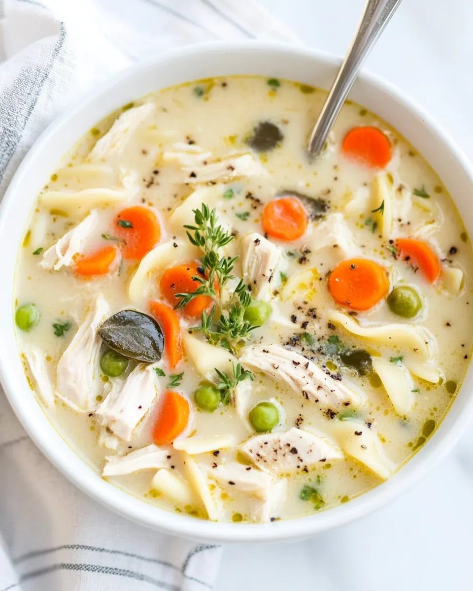 Easy Creamy Chicken Noodle Soup