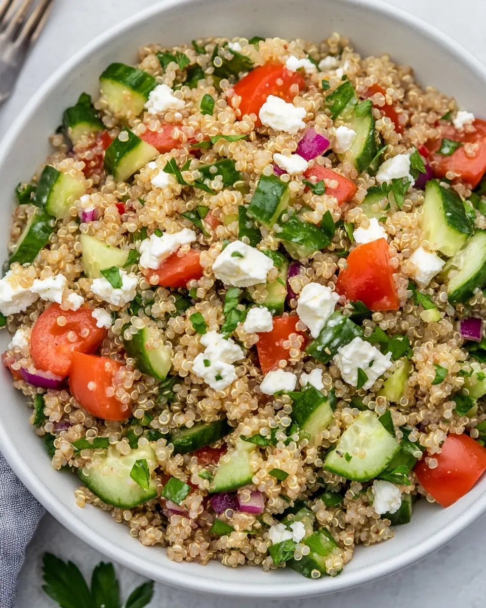 Easy Cucumber Quinoa Salad with Feta