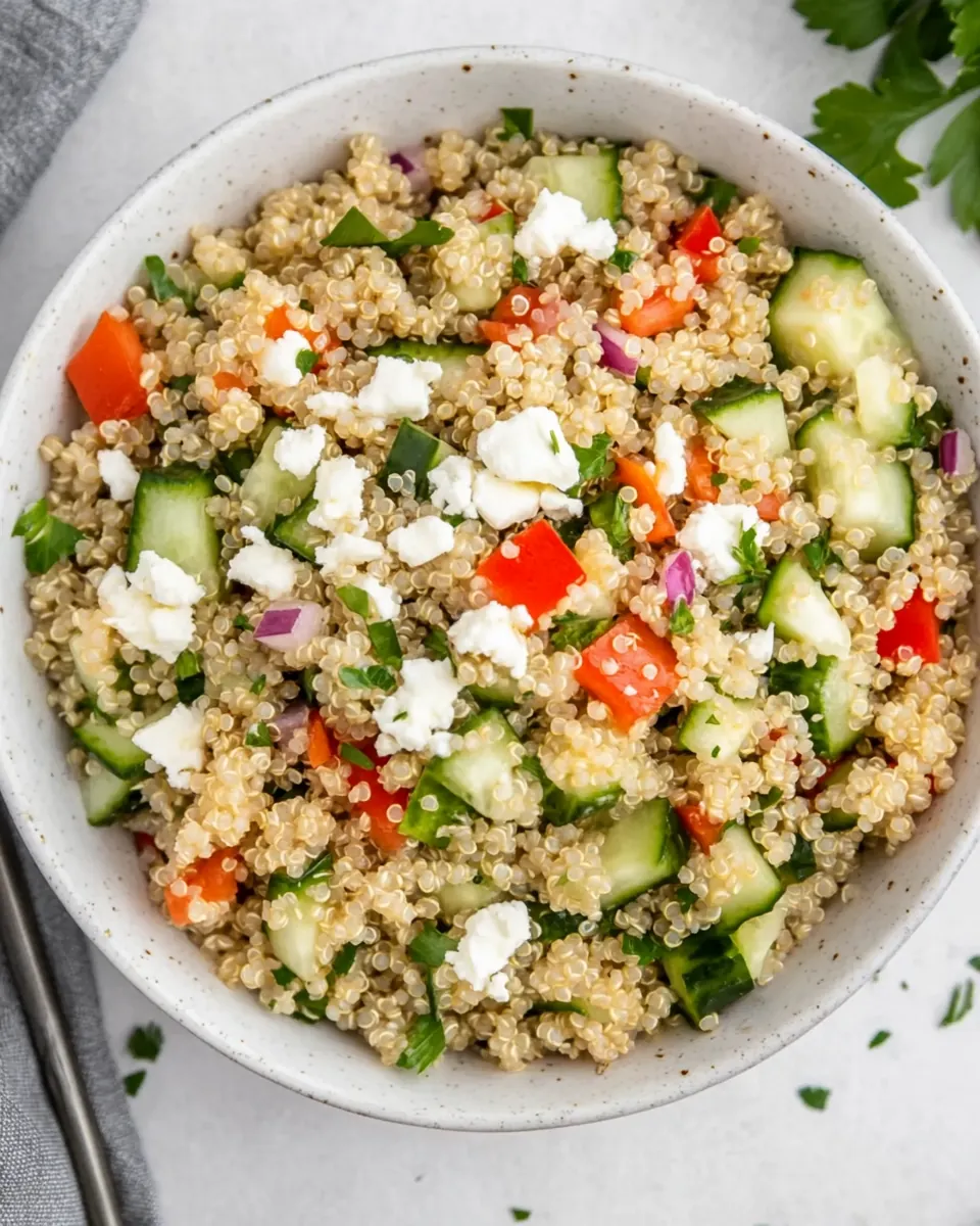 Easy Cucumber Quinoa Salad with Feta