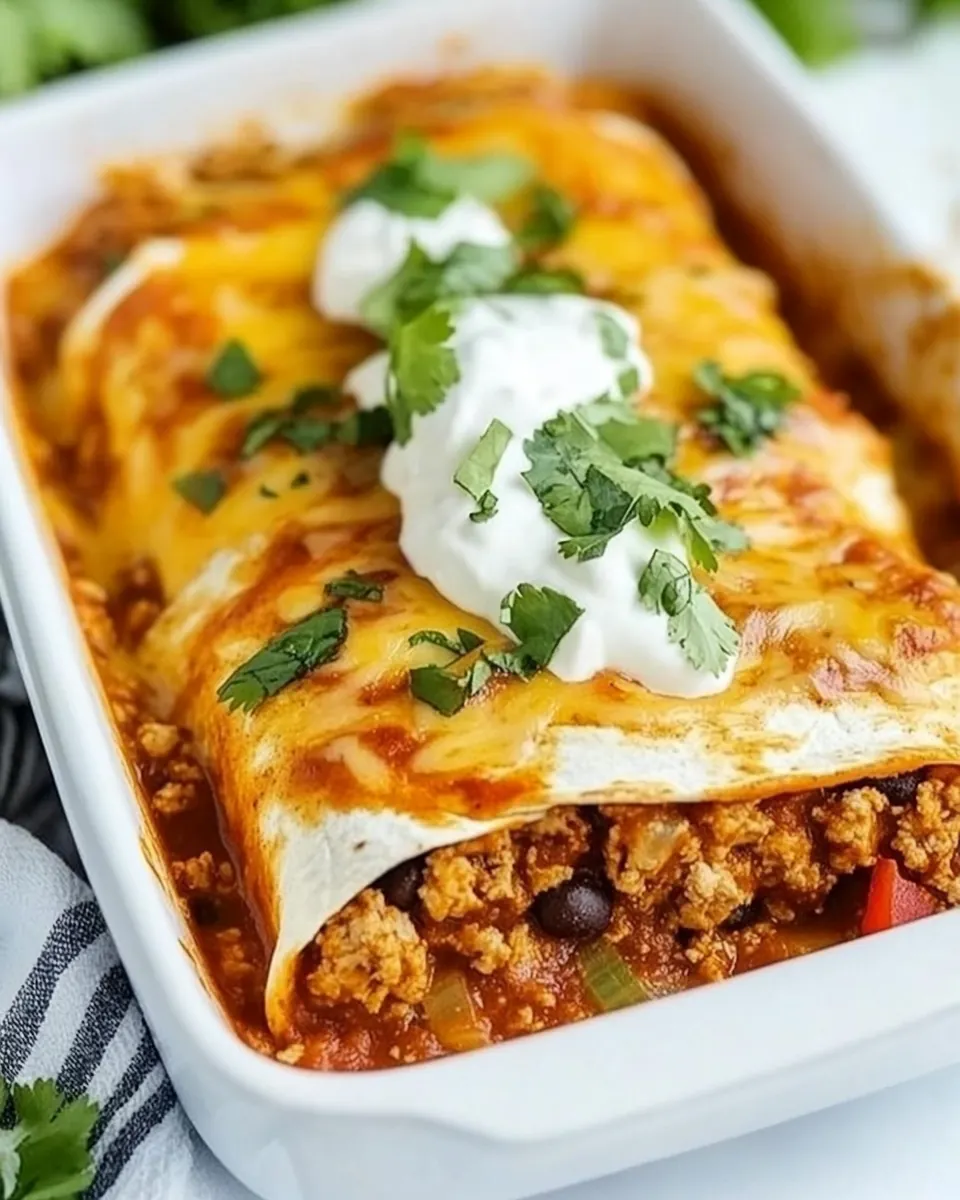 Easy Ground Turkey Enchiladas