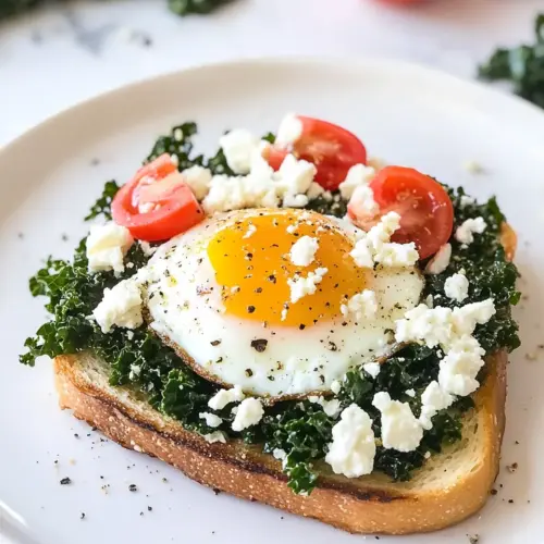 Easy Kale Feta Egg Toast