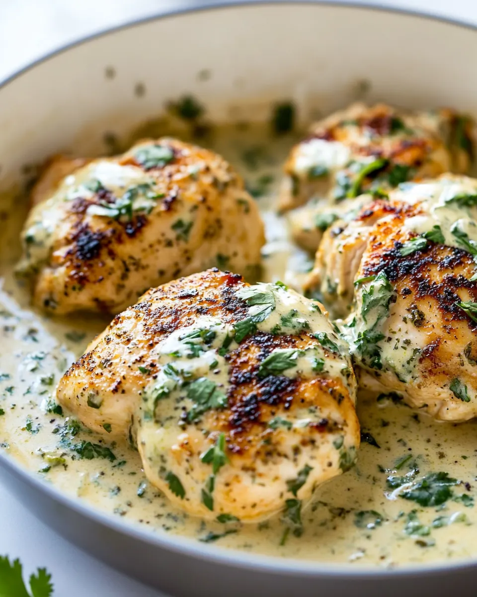 Easy One Skillet Creamy Cilantro Lime Chicken