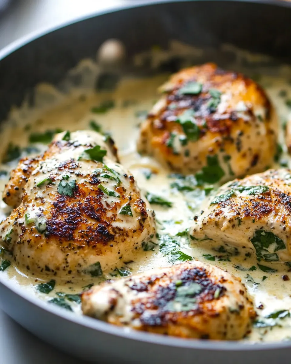 Easy One Skillet Creamy Cilantro Lime Chicken
