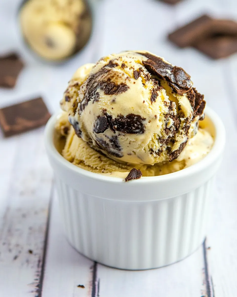 Easy Peanut Butter Brownie Ice Cream