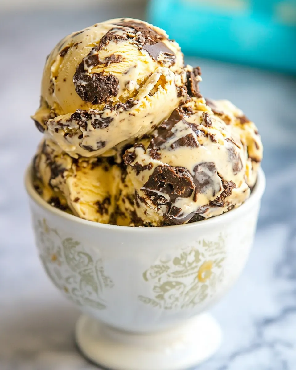 Easy Peanut Butter Brownie Ice Cream