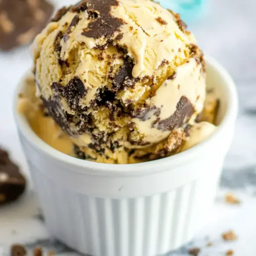 Easy Peanut Butter Brownie Ice Cream