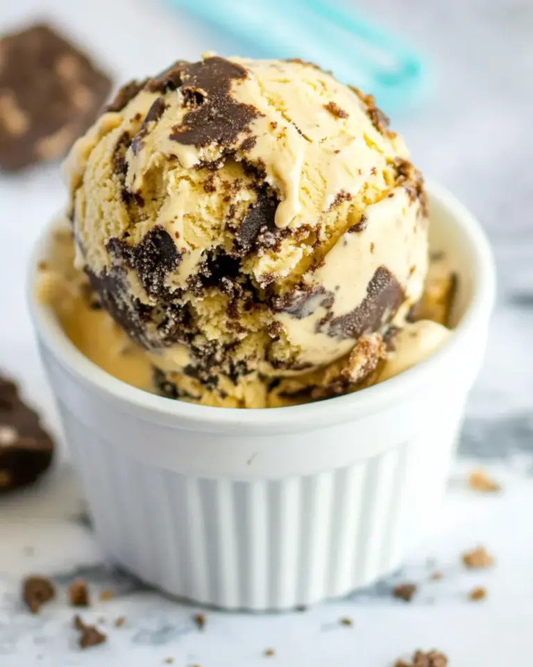 Easy Peanut Butter Brownie Ice Cream