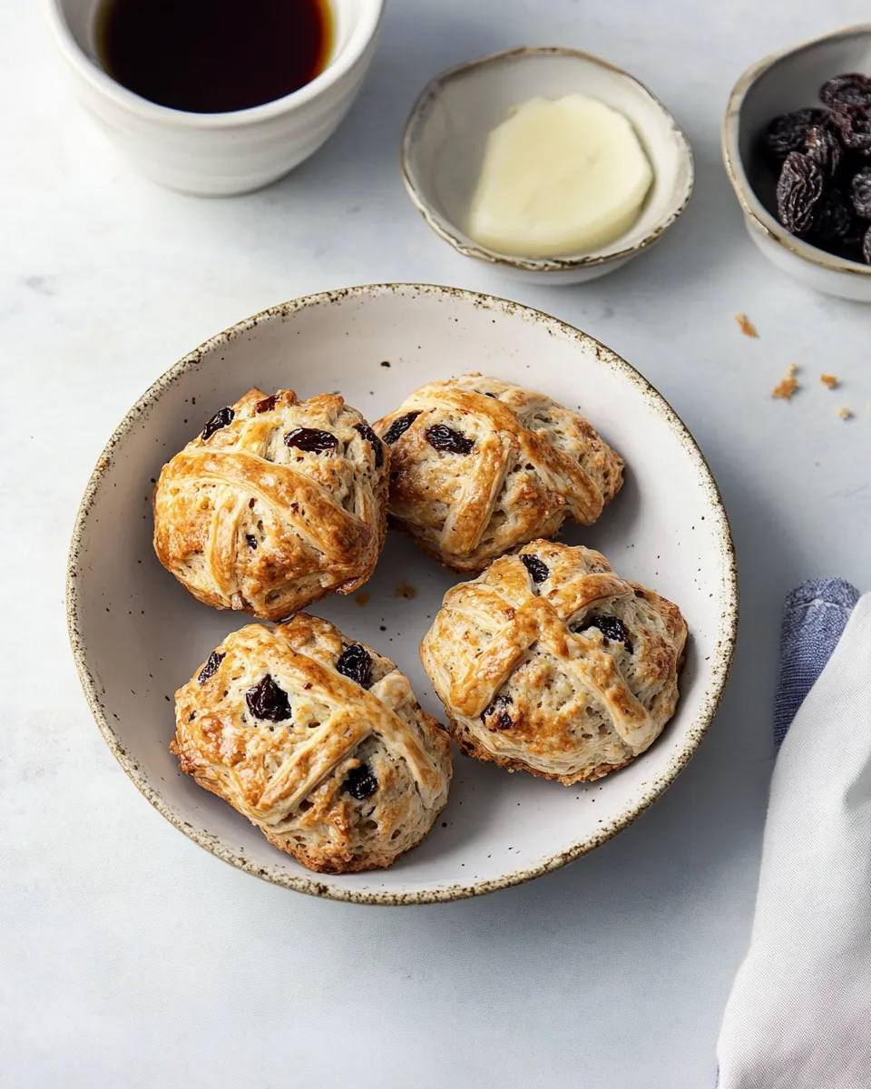 Easy Raisin Hot Cross Scones