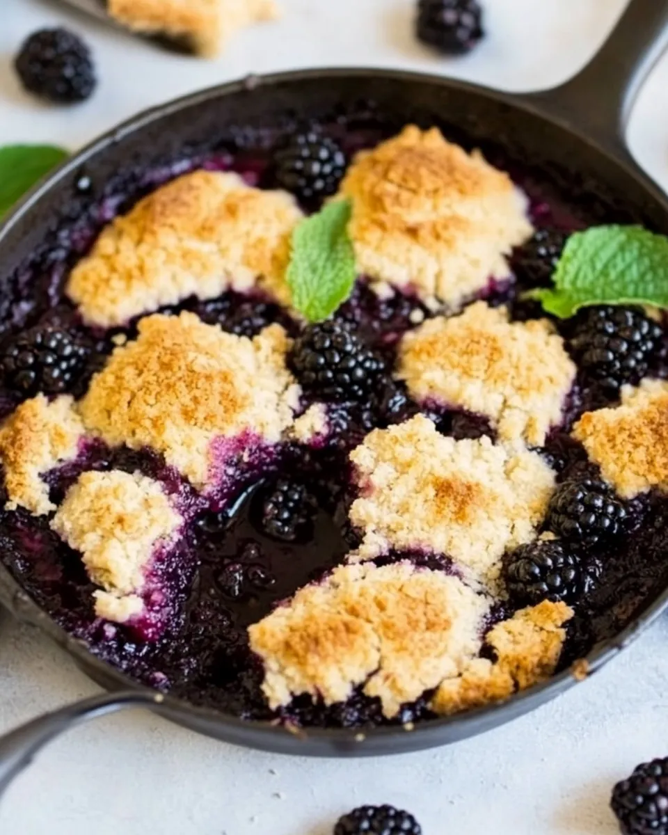 Easy Skillet Blackberry Cobbler