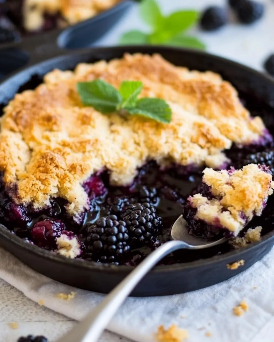 Easy Skillet Blackberry Cobbler