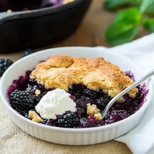 Easy Skillet Blackberry Cobbler