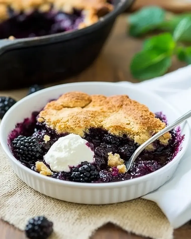 Easy Skillet Blackberry Cobbler