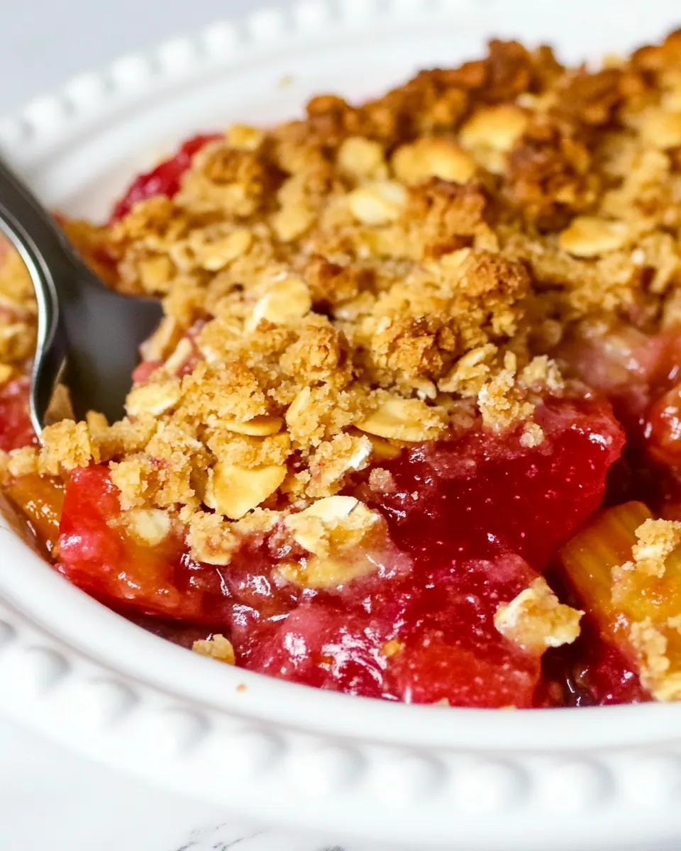 Easy Skillet Rhubarb Crisp