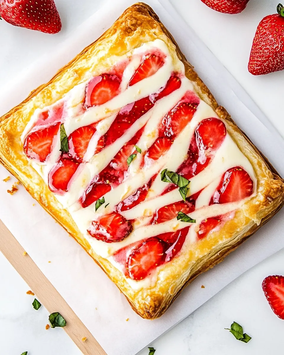 Easy Strawberry Cheesecake Danish